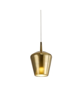 ELSA * COLGANTE CRISTAL CAMPANA - E27 - ORO + OPAL ( SIN BASE)
